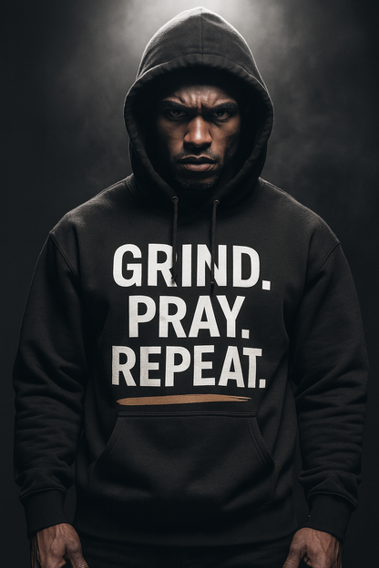 Grind Pray Repeat Hoodie – Heavyweight 300 GSM Oversized Streetwear | Lumino Clothing India