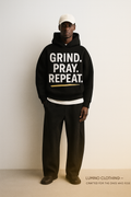 Grind Pray Repeat Hoodie – Heavyweight 300 GSM Oversized Streetwear | Lumino Clothing India