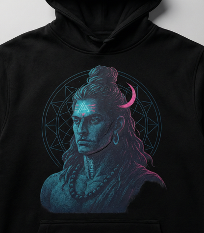 Shiva Portrait Hoodie – Premium 300 GSM Cotton Streetwear | Lumino Clothing India