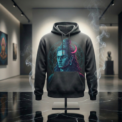 Shiva Portrait Hoodie – Premium 300 GSM Cotton Streetwear | Lumino Clothing India