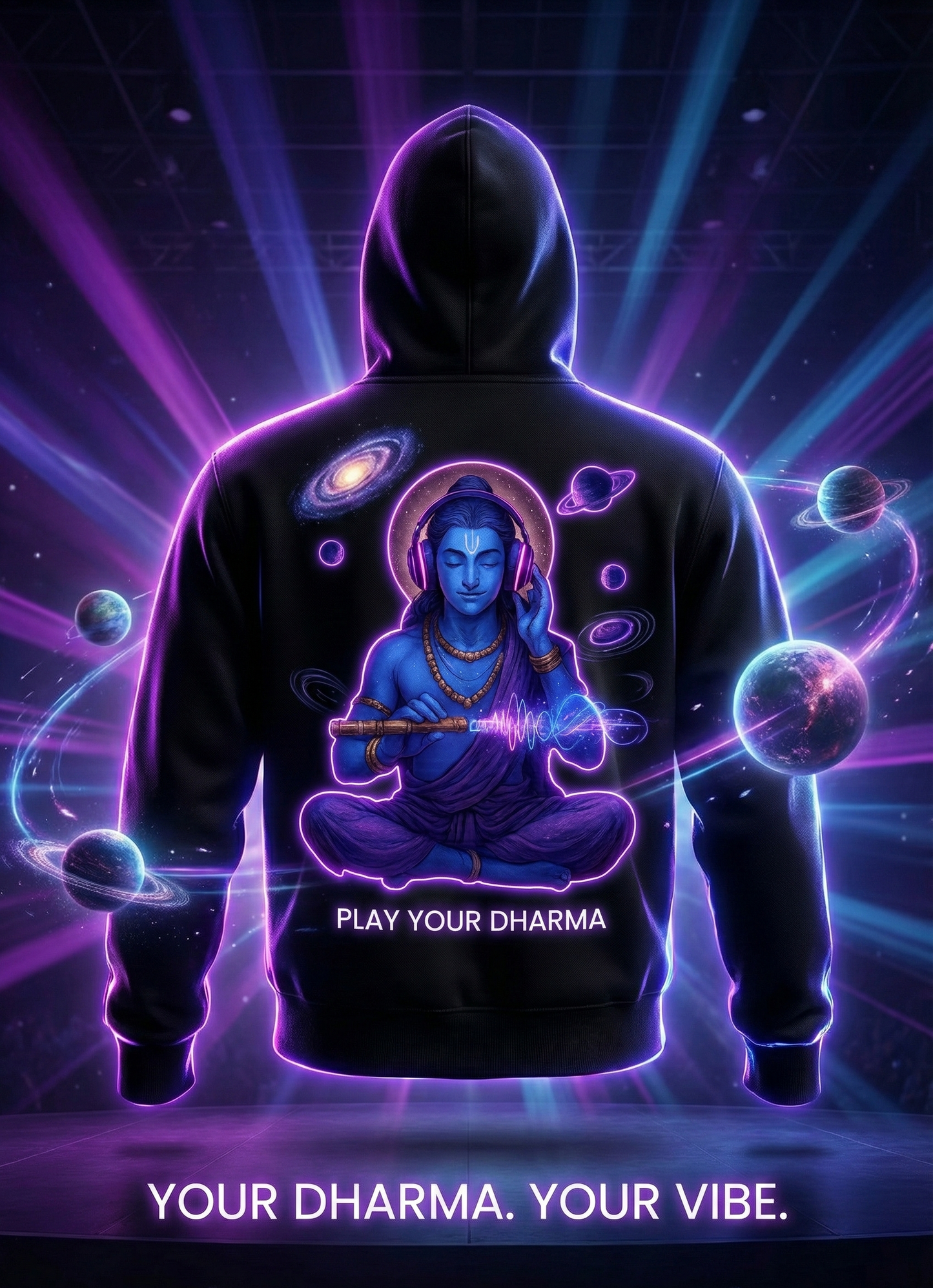 Play Your Dharma Hoodie – 300 GSM Heavy Cotton Streetwear | Lumino Clothing India