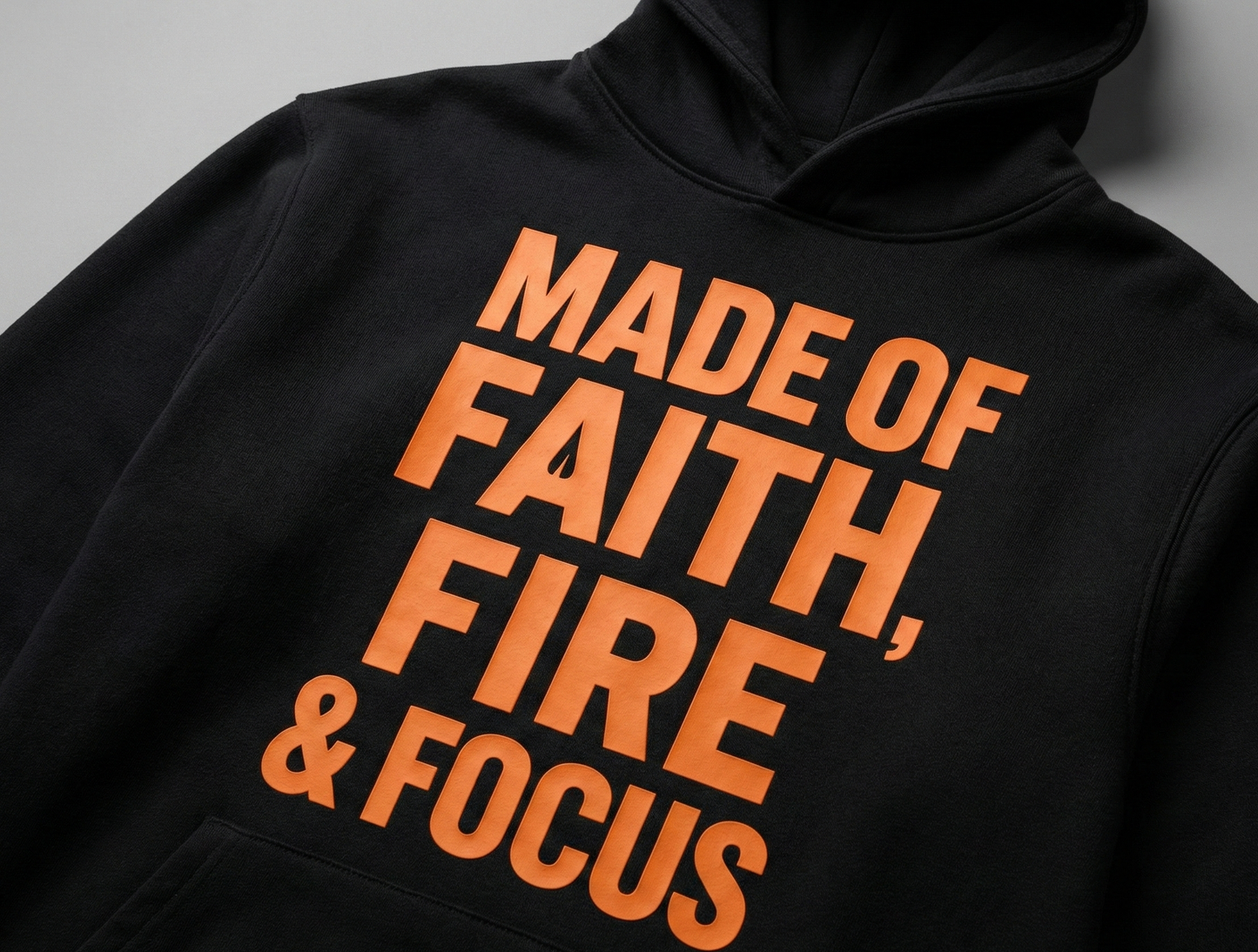 Made of Faith Fire & Focus Hoodie – Premium 300 GSM Streetwear | Lumino Clothing India