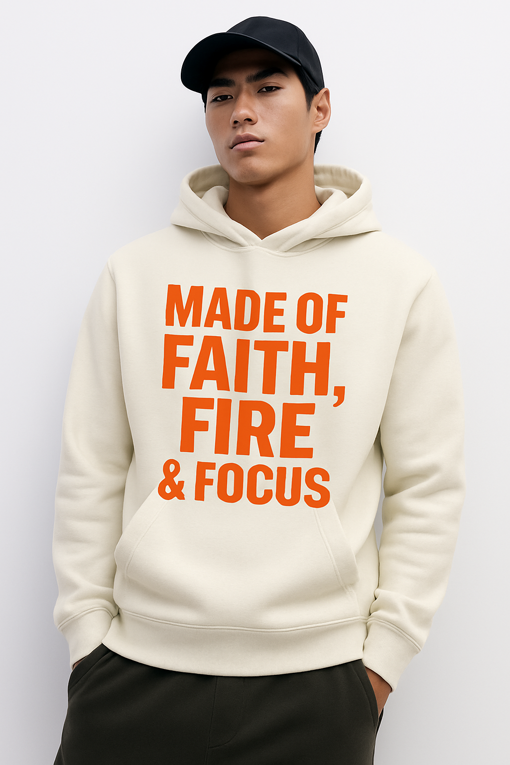 Made of Faith Fire & Focus Hoodie – Premium 300 GSM Streetwear | Lumino Clothing India