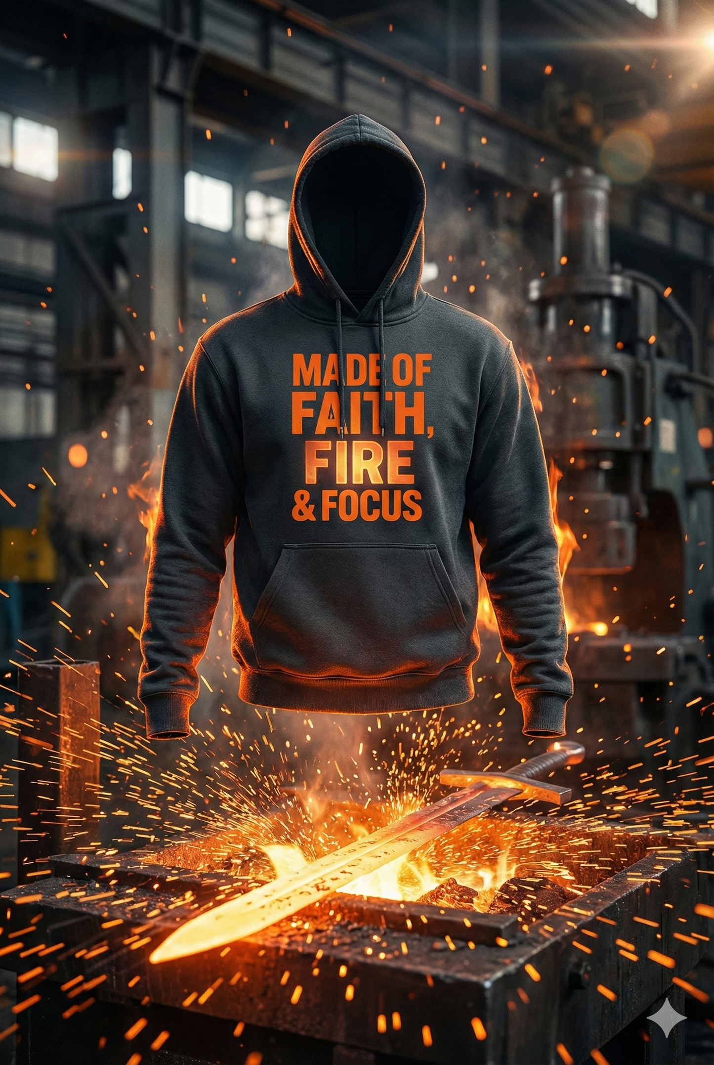 Made of Faith Fire & Focus Hoodie – Premium 300 GSM Streetwear | Lumino Clothing India