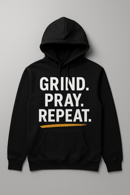 Grind Pray Repeat Hoodie – Heavyweight 300 GSM Oversized Streetwear | Lumino Clothing India
