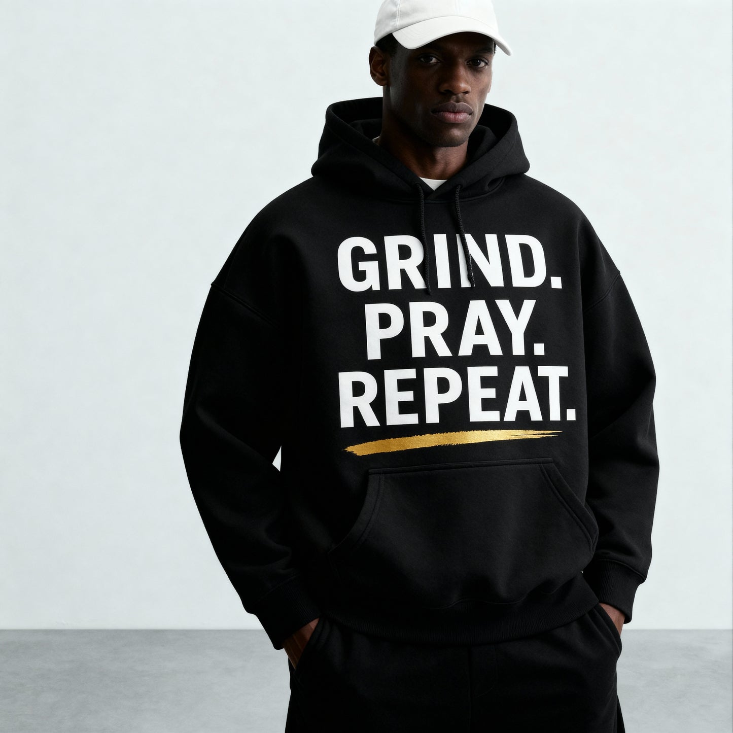 Grind Pray Repeat Hoodie – Heavyweight 300 GSM Oversized Streetwear | Lumino Clothing India